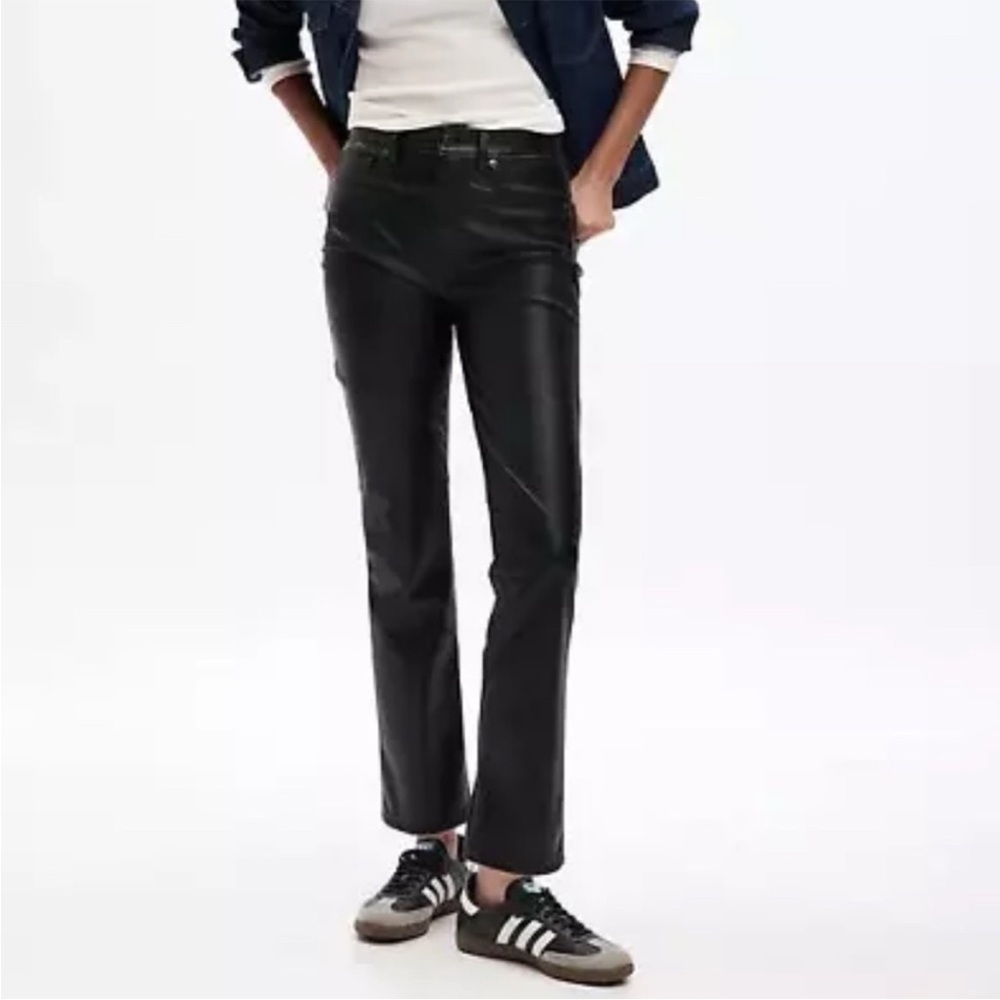 Gap Faux Leather Style Vintage Slim High Rise Black  10R 30